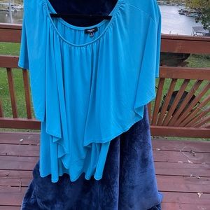 Premise 3x gorgeous blue wispy and flown blouse.